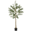 HOMCOM Oliveira Artificial Planta Artificial Decorativa de Interior com 32 Azeitonas Decoração  Ø15x150 cm Verde
