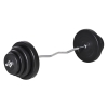 HOMCOM Langhantel Set Kurzhantel einstellbar mit W-förmigen Griffe für Krafttraining 70 kg Metall Schwarz
