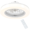 HOMCOM Deckenventilator mit LED-Lampe, 6 Geschwindigkeiten, Fernbedienung, Weiß