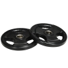 SPORTNOW Hantelscheibe, 2er-Set, 15 kg pro Scheibe, drei Griffe, bodenschonender Gummimantel, Metall