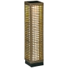Outsunny Candeeiro Solar de Vime Sintético com Luzes LED Ligar/Desligar Automático para Varanda Pátio 15,5x15,5x69cm Marrom Areia
