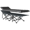 Outsunny Cama Dobrável de Campismo com Colchão Removível, Apoio de Cabeça e Bolsa de Transporte, 186x68x37 cm, Cinzento Escuro