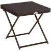 Outsunny Beistelltisch aus Polyrattan klappbar Kaffeetisch Couchtisch Tablett Balkontisch Gartentisch Sofatisch Teetisch Gartenmöbel Rattantisch für Garten Terrasse Balkon, 40x40x40cm Braun