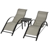 Outsunny Set 2 sezlonguri si masuta, 59x169x66 cm, negru