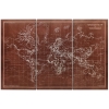 HOMCOM Quadros Decorativos Mapa Múndi Vintage Pintados à Mão 120x60 cm Quadros de Arte de Parede com Moldura de Madeira Castanho