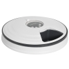 PawHut Dispensador de Comida para Mascotas Comedero Automático con Temporizador Pantalla LED 6 Cuencos Ø30,5x7,2 cm Blanco