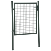 HOMCOM Puerta Verja de Jardín de Acero con Cerradura Manija y 3 Llaves Puerta de Valla Cerca para Exterior Patio Terraza 97x150 cm Verde