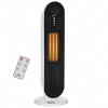 HOMCOM Ceramic Space Heater, Indoor Tower Heater with 2 Heat, Oscillation, Remote Control, Timer, Tip-Over & Overheating Protection, 1200W/2000W, White