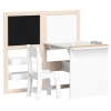 AIYAPLAY Mesa e Cadeira Infantil Mesa para Crianças com Cadeira Ardósias Dobrável Prateleiras e Rolo de Papel Branco