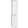 HOMCOM Smalle badkamerkast met kantelbaar wasvak, 180 cm, wit