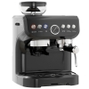 HOMCOM Cafetera Espresso 15 Bares 1600W con Molinillo de 15 Niveles y Vaporizador de Leche para Capuchino y Latte Negro
