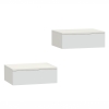 HOMCOM 2er-Set Nachttische, wandmontiertes Design, Schublade, für Schlafzimmer, Spanplatte, Weiß