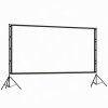 HOMCOM 254 cm 16:9 HD 4K/8K projectorscherm met standaard, draagbaar dubbelzijdig scherm met inklapbare statieven, wit