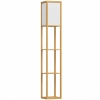 HOMCOM Candeeiro de Pé de Madeira com 3 Prateleiras para Lâmpada E27 Potência Máx. 40W 26x26x160 cm Madeira e Branco