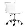 HOMCOM Draaistoel, Hoogteverstelbaar 43-55 cm, Tot 120 kg, Leerlook, Wit