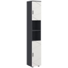 kleankin Colonna Bagno in Truciolato con 2 Ripiani Aperti e 2 Armadietti a 2 Livelli, 30x30x183 cm, Grigio