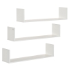 HOMCOM Set 3 Mensole da Parete Portaoggetti in Legno, 80x18x18 cm, Bianco