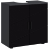 kleankin Mobile Sottolavabo Bagno per Piedistallo con Armadietto 2 Ante, 60x30x60cm, Nero