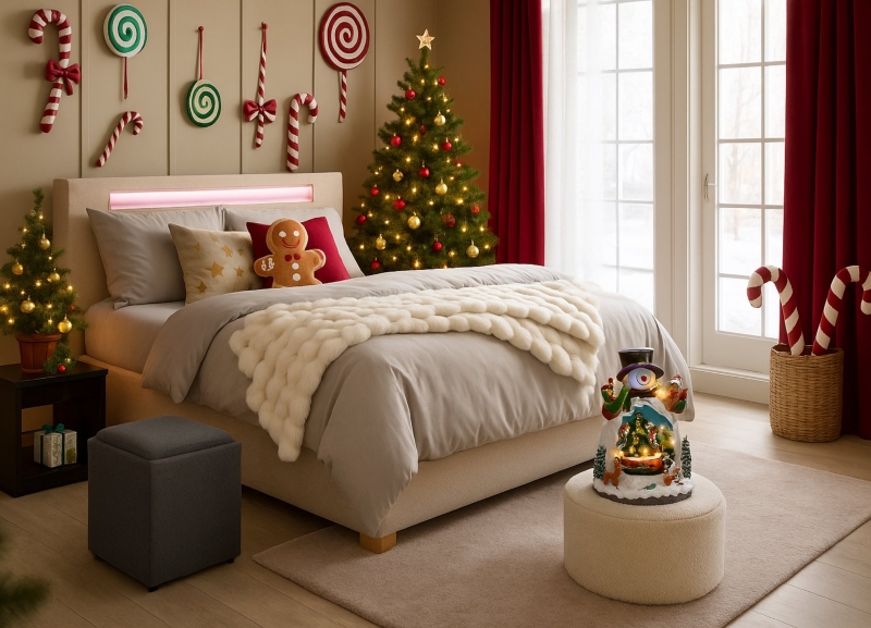 Weihnachtszauber im Schlafzimmer