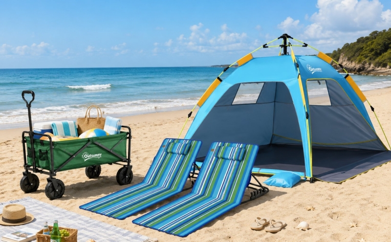 Sommerliches Strandcamping-Set