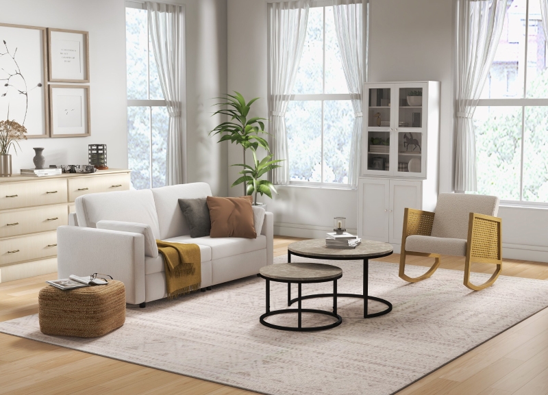 HOMCOM Lot De 2 Tables Basses Tables D'appoint Gigognes En