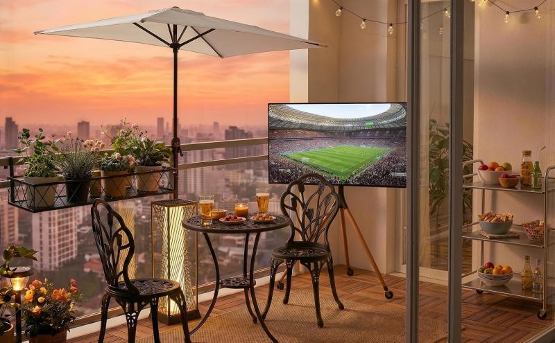 Une soirée match sur le balcon