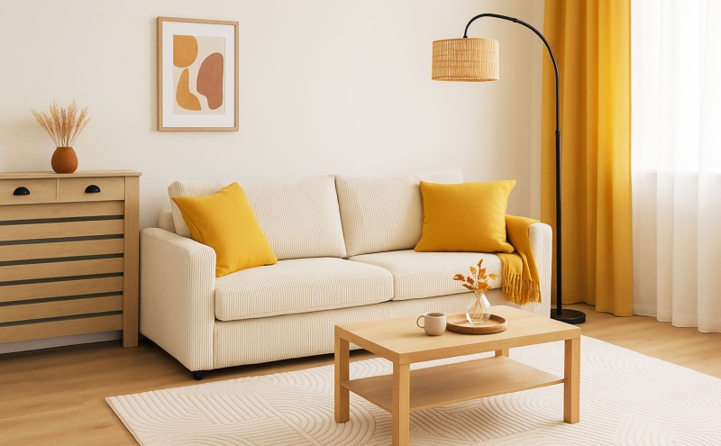 Salón acogedor con aire de otoño