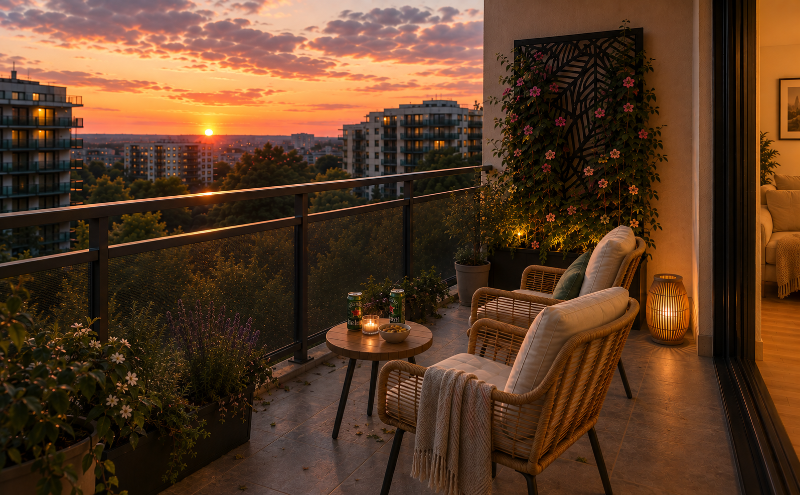 Un balcón acogedor para disfrutar al atardecer