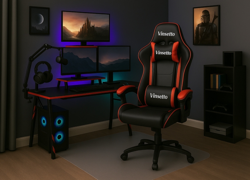 Espaço gamer para longas sessões de jogo