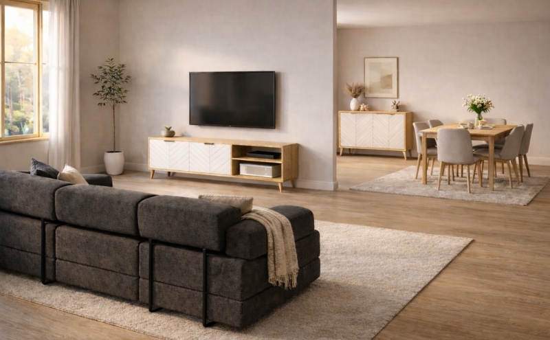 Sala de estar ampla e moderna