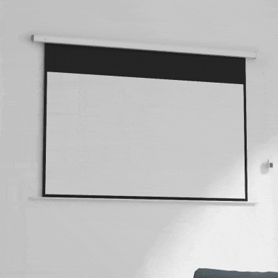 HOMCOM Projectiescherm 247 x 168 cm 100 Inch 16:9 HD 4K Elektrisch met Afstandsbediening, Wit