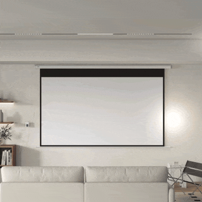 HOMCOM Telo per Proiettore 120" 16:9 Motorizzato con Telecomando