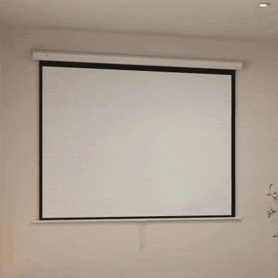 HOMCOM Projectiescherm 171 x 128 cm (diagonaal 213,36 cm) 4:3 HD 4K projectiescherm Kunststof, Metaal Thuisbioscoop