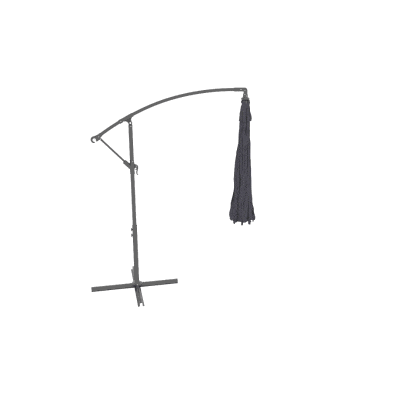 Outsunny Chapéu de Sol de Jardim Ø300x260cm Chapéu de Sol Excêntrico Inclinável com Manivela Base Cruzada e Suporte de Metal 8 Hastes para Terraço Exterior Balcão Preto