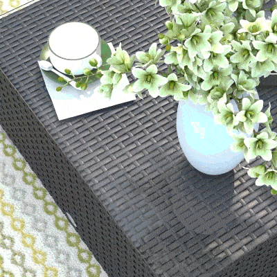 Outsunny 8 Piece Rattan Corner Sofa Set with Wide & Deep Seat, Assembled Aluminium PE Rattan Garden Furniture Set with Thick Cushions and Glass Top Table for Outdoor, Conservatory, Black