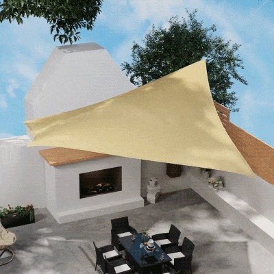 Outsunny Toldo Vela Rectangular de HDPE 4x6 m con Anti-UV Anillas de Acero Inoxidable y Cuerdas de Nylon para Jardín Patio Arena