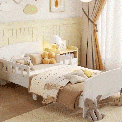 AIYAPLAY Cama para Crianças 70x140 cm Cama Infantil com Barreira Anticaídas e Estrado para Meninos e Meninas de 3-8 Anos