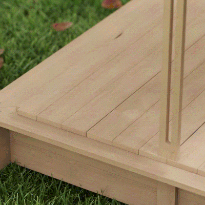 Piaskownica z dachem zdejmowanym oparcia drewno cedrowe 3–7 lat naturalny