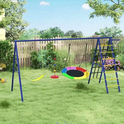 Set Leagăn de Grădină 6 în 1, 350x183x200 cm, Multicolor