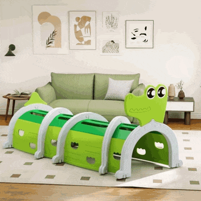 Tunel de Joacă pentru Copii 3-6 Ani, 194x88x92 cm, Verde