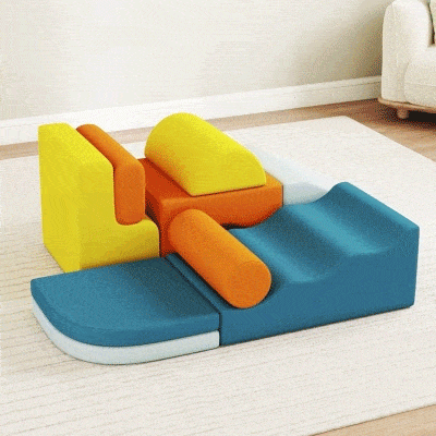AIYAPLAY Juego de 9 Bloques de Espuma para Niños con Fundas de Terciopelo Lavables para Escalar y Gatear Multicolor