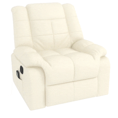 HOMCOM Poltrona de Massagem Poltrona Relax Reclinável com 8 Pontos de Massagem Controlo Remoto Estofada em PU 94x99x99 cm Creme