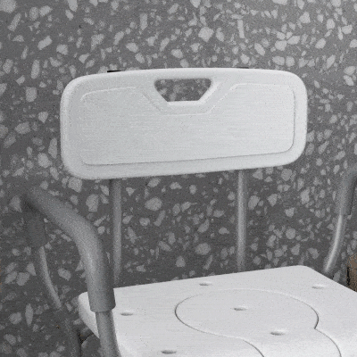 HOMCOM Silla de Ducha 3 en 1 con Respaldo y Apoyabrazos Altura Ajustable y Pies Antideslizantes Blanco
