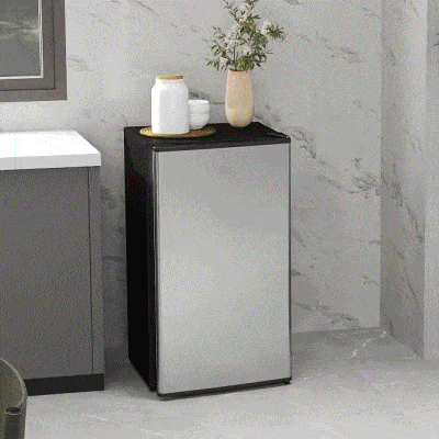 HOMCOM Mini Frigorífico 91L de Capacidade com Compartimento Congelador e Porta Reversível Silencioso 41dB 47,5x44,2x84 cm Preto e Prata