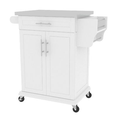 HOMCOM Ilha de Cozinha Móvel Auxiliar de Cozinha Moderno com 4 Rodas Gaveta Barra e Prateleira Ajustável 83,5x45,7x90,5 cm Branco