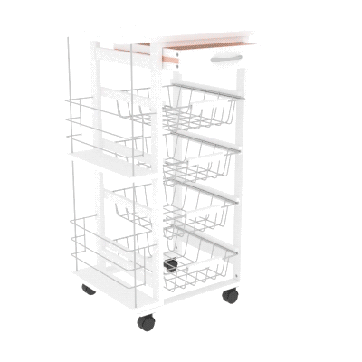 Carucior de bucatarie, 47x37x83 cm, alb