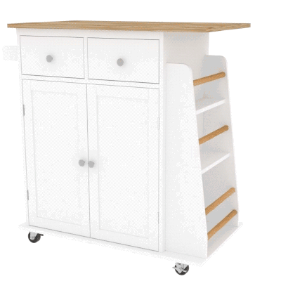 HOMCOM Carrello da cucina 89cm x 45cm x 89.5cm Bianco