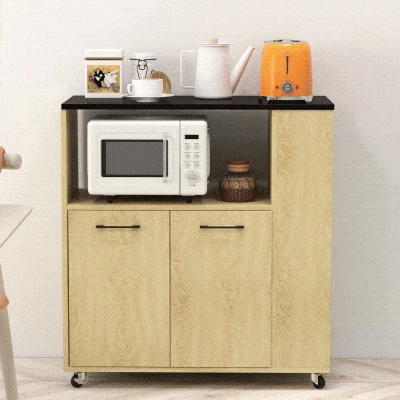 Cărucior de bucătărie din PALcu raft deschis