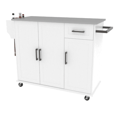 HOMCOM Isola per Cucina con Cassetto Armadietti 2 Ante 2 Ripiani