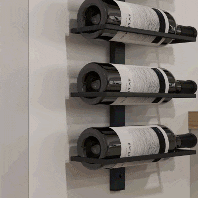 HOMCOM Suporte de Parede para Vinho 10 Níveis para 10 Garrafas Preto